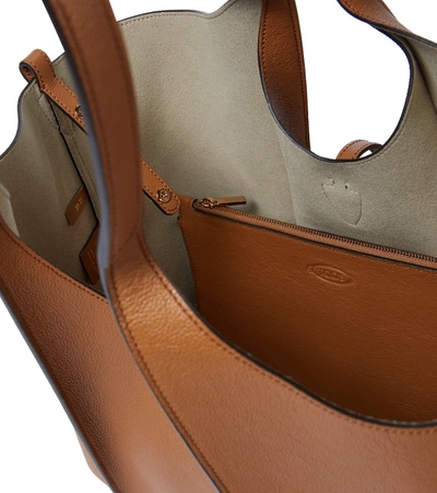 Tod's Timeless Medium Leather Tote In Brown