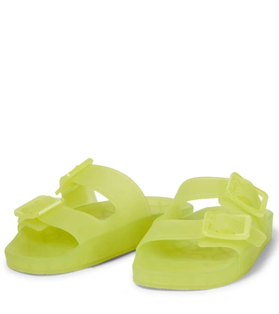 Shop Balenciaga Mallorca Rubber Slides In Green