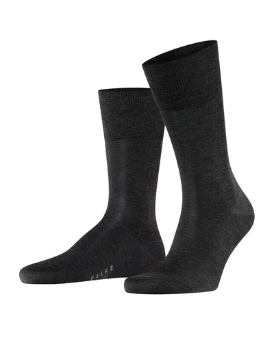 Shop Falke Men's Tiago Knit Mid-calf Socks In Anthracite