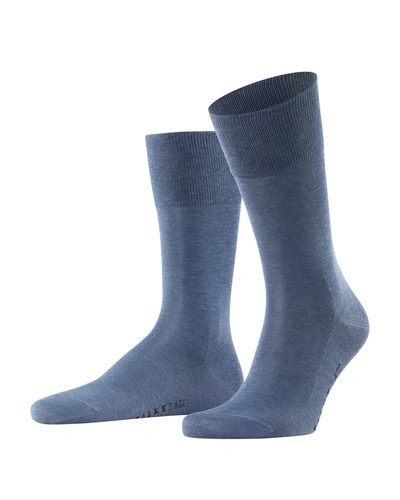 Shop Falke Men's Tiago Knit Mid-calf Socks In Jean