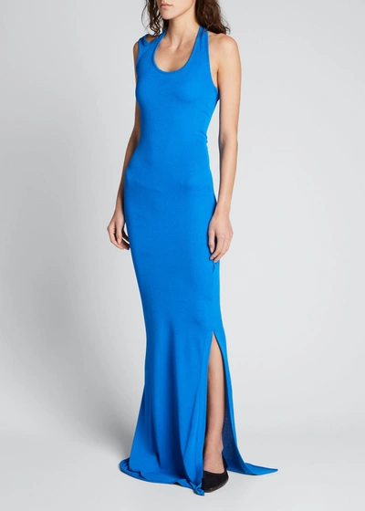 Shop Proenza Schouler Crepe Jersey Halter Dress In Electric Blue
