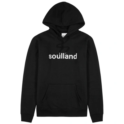 Shop Soulland Googie Black Hooded Jersey Sweatshirt