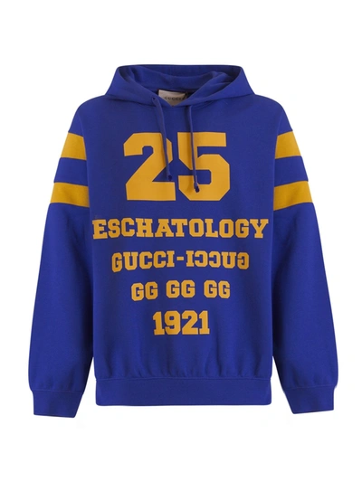 Shop Gucci Sweatshirt With '25  Eschatology And Blind For Love 1921 ' Print In Yellow