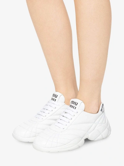 Shop Miu Miu Sneakers White