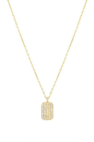 Shop Stone And Strand Tagged Diamond Pendant Necklace In Gold & White