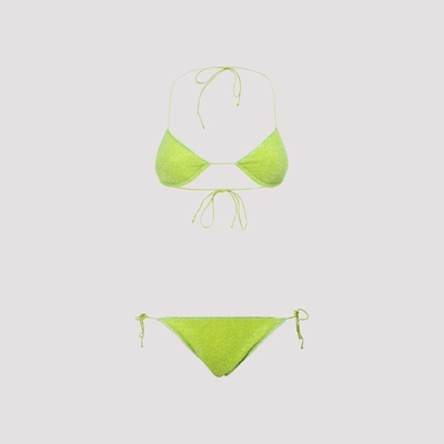Shop Oseree Oséree Lumière Triangle Bikini Set In Green