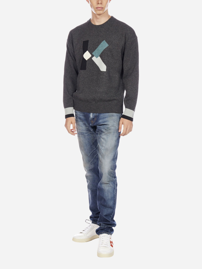 Shop Kenzo K-logo Wool-blend Sweater