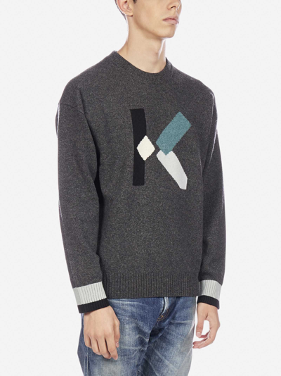 Shop Kenzo K-logo Wool-blend Sweater