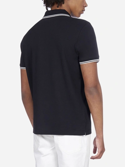 Shop Moncler Logo-patch Cotton Polo Shirt.