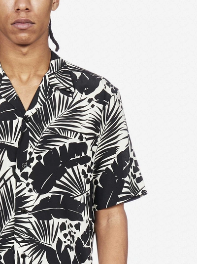 Shop Saint Laurent Tropical Print Silk Shirt