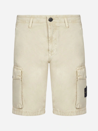 Shop Stone Island Cotton Cargo Shorts