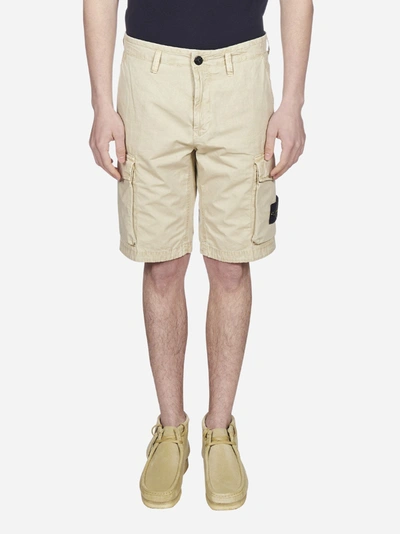 Shop Stone Island Cotton Cargo Shorts