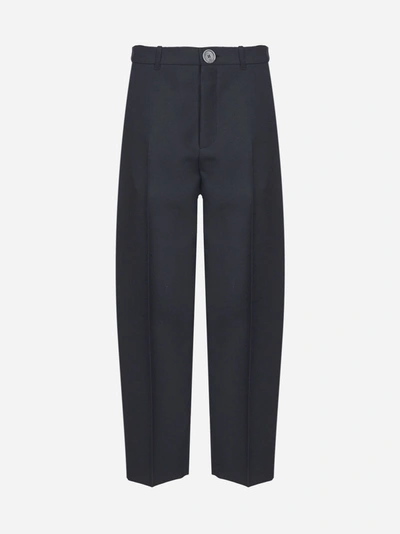 Shop Balenciaga Cropped Tailored Trousers In Black