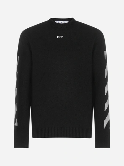 Shop Off-white Arrows Cotton-blend Sweater