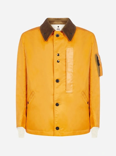 Shop Junya Watanabe Corduroy-collar Nylon Twill Jacket