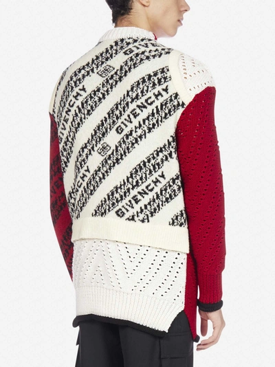 Shop Givenchy All-over Logo Wool Multilayer Sweater