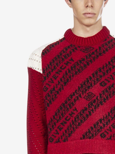 Shop Givenchy All-over Logo Wool Multilayer Sweater