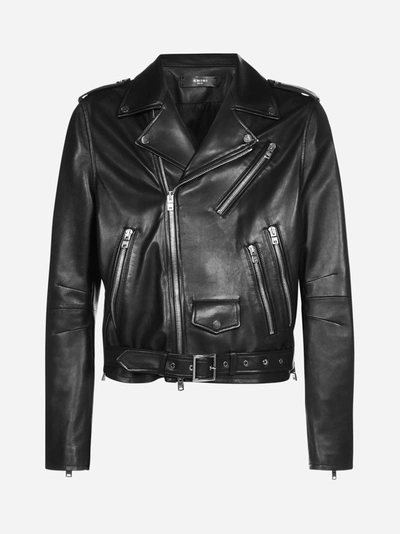 Shop Amiri Perfecto Biker-style Leather Jacket