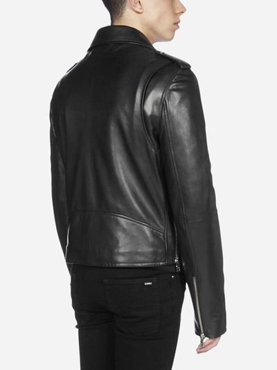 Shop Amiri Perfecto Biker-style Leather Jacket