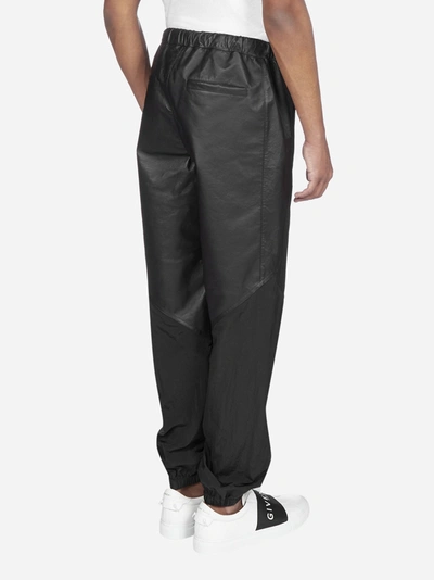 Shop Givenchy Leather Jogger Pants