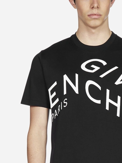 Shop Givenchy Refracted Logo Cotton T-shirt In Black White