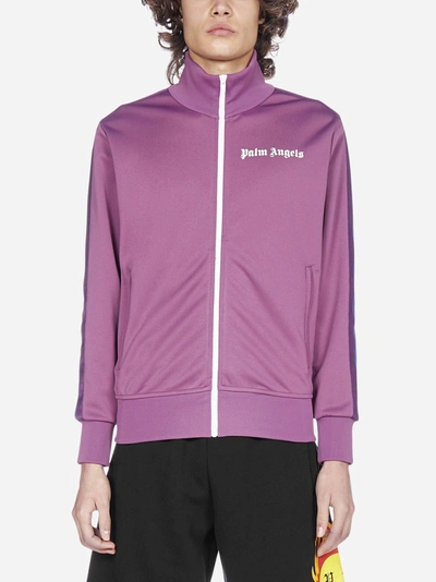 Shop Palm Angels Logo Track Jacket In Grape - White