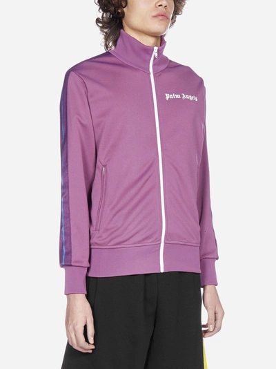 Shop Palm Angels Logo Track Jacket In Grape - White