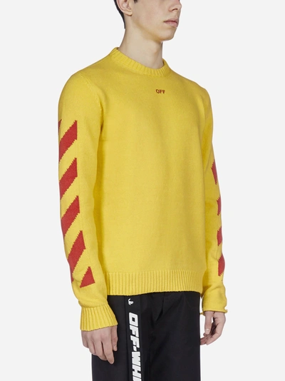 Shop Off-white Diag Cotton-blend Sweater