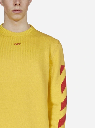 Shop Off-white Diag Cotton-blend Sweater