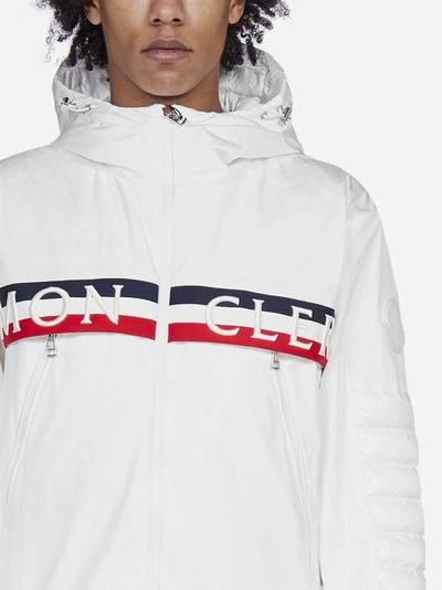 Shop Moncler Olargues Logo Nylon Down Jacket In White