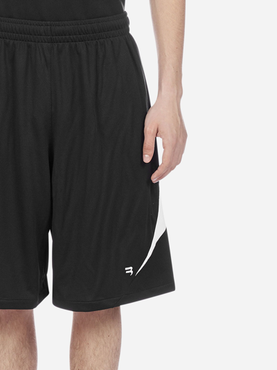 Shop Balenciaga Soccer Logo Bermuda Shorts In Black - White