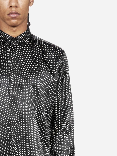 Shop Saint Laurent Polka-dot Print Silk Shirt