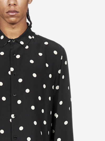 Shop Saint Laurent Polka-dot Silk Shirt