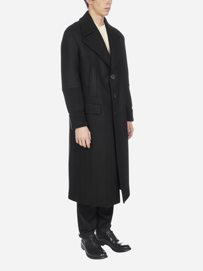 Shop Neil Barrett Virgin Wool Long Coat