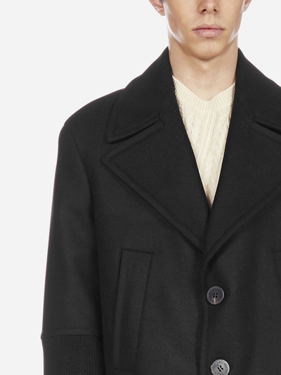 Shop Neil Barrett Virgin Wool Long Coat