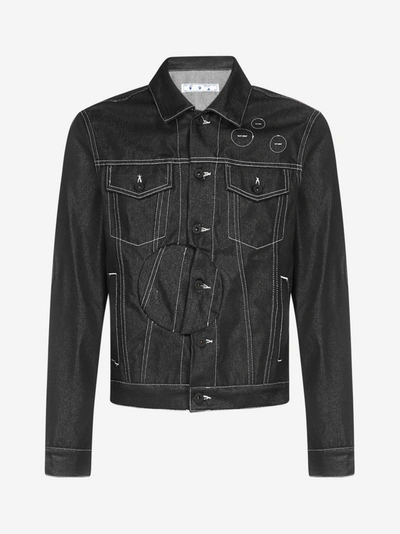 Shop Off-white Arrows Twist Denim Jacket