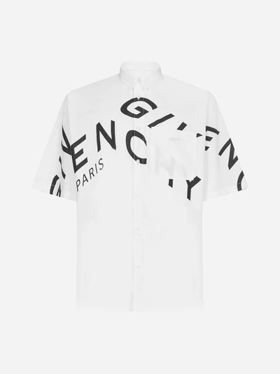 Shop Givenchy Refracted Logo Cotton Shirt In White