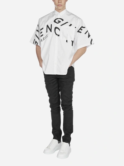 Shop Givenchy Refracted Logo Cotton Shirt In White
