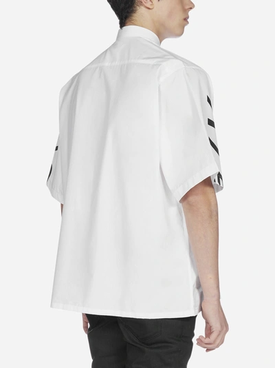 Shop Givenchy Refracted Logo Cotton Shirt In White