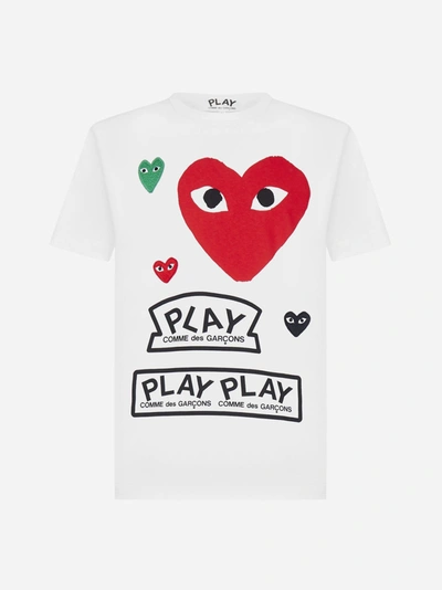 Shop Comme Des Garçons Play Print Cotton T-shirt