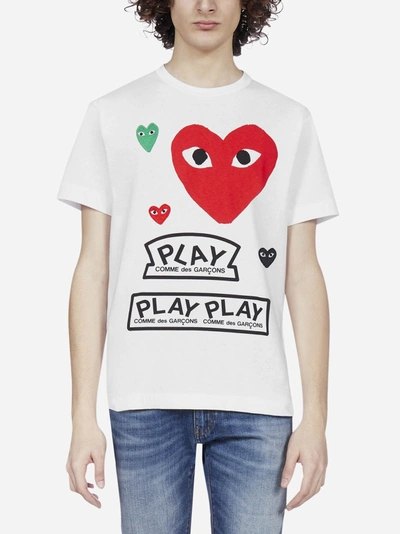 Shop Comme Des Garçons Play Print Cotton T-shirt