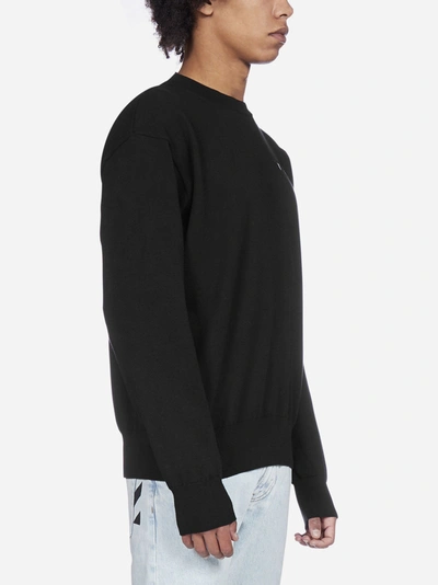 Shop Off-white Logo Cotton Sweater In Black - White