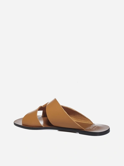 Shop Atp Atelier Allai Leather Flat Sandals