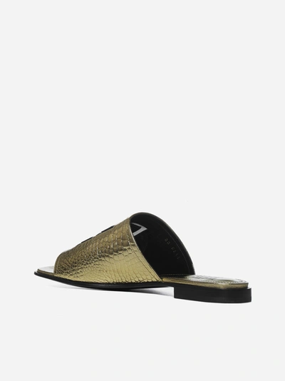 Shop Givenchy 4g Animalier-effect Leather Flat Slides