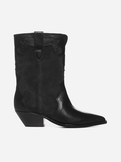 Shop Isabel Marant Duoni Leather And Suede Boots