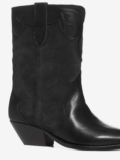 Shop Isabel Marant Duoni Leather And Suede Boots