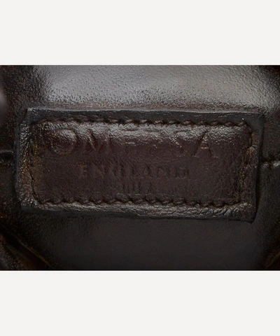 Omersa Miniature Leather Giraffe In Brown