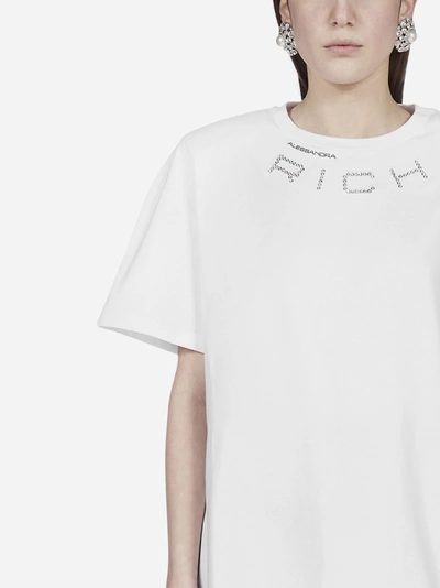 Shop Alessandra Rich Logo Cotton Oversized T-shirt