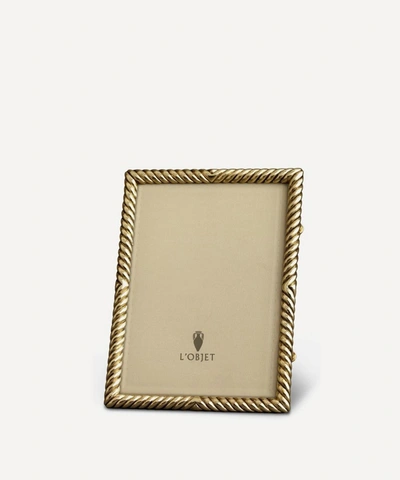 L'objet Deco Twist Gold-plated 4x6' Photo Frame In Gold