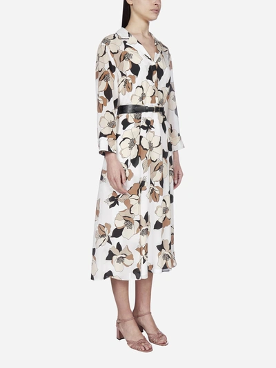 Shop Max Mara Vignola Floral Print Silk Shirt Dress